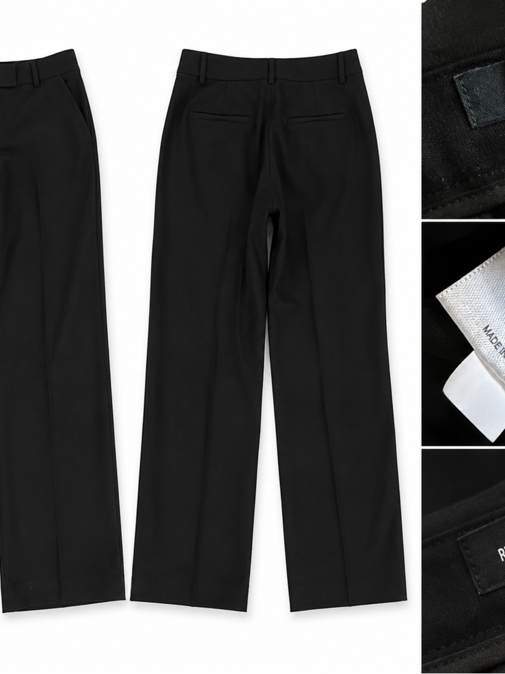 Express Editor Relaxed Trouser Mid Rise Black Dress Pants Size 8